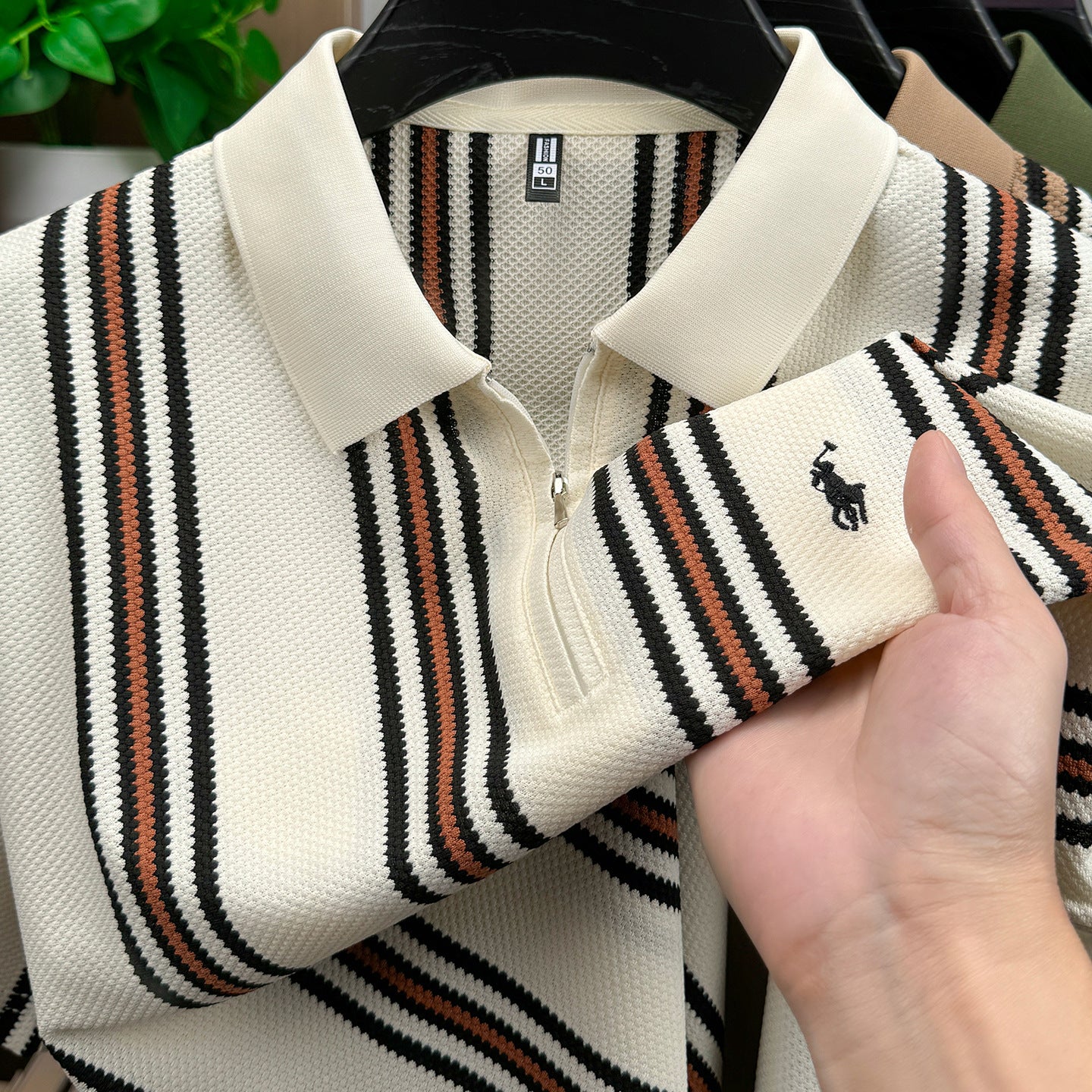 Men's Classic Embroidered Cotton Short-Sleeve Polo - Casual Solid Color Lapel Shirt