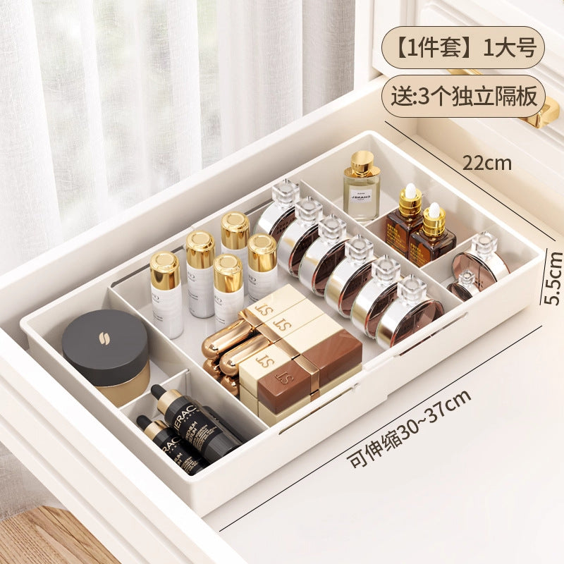 Plastic Desktop Storage Organizer Box - Cosmetic & Snack Compartment Basket