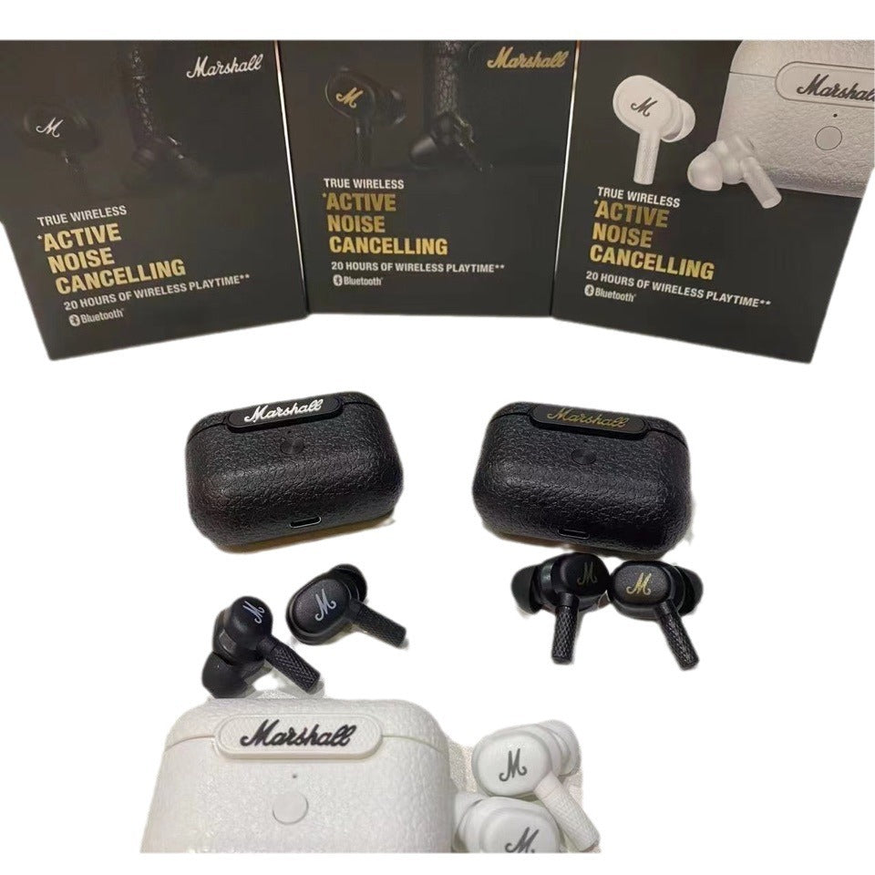 MARSHAL MINOR ANC WIRELESS BLUETOOTH HEADPHONES COME WITH NOISE-CANCELING IN-EAR SPORTS EARBUDS M4