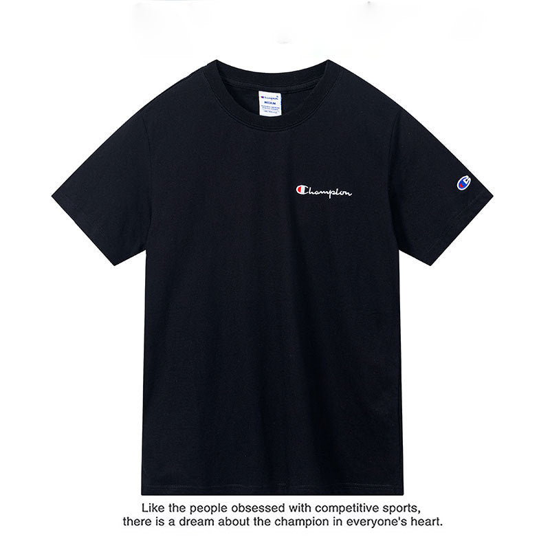 Unisex Loose Fit Embroidered Cotton Short-Sleeve T-Shirt - Premium Minimalist Streetwear Top