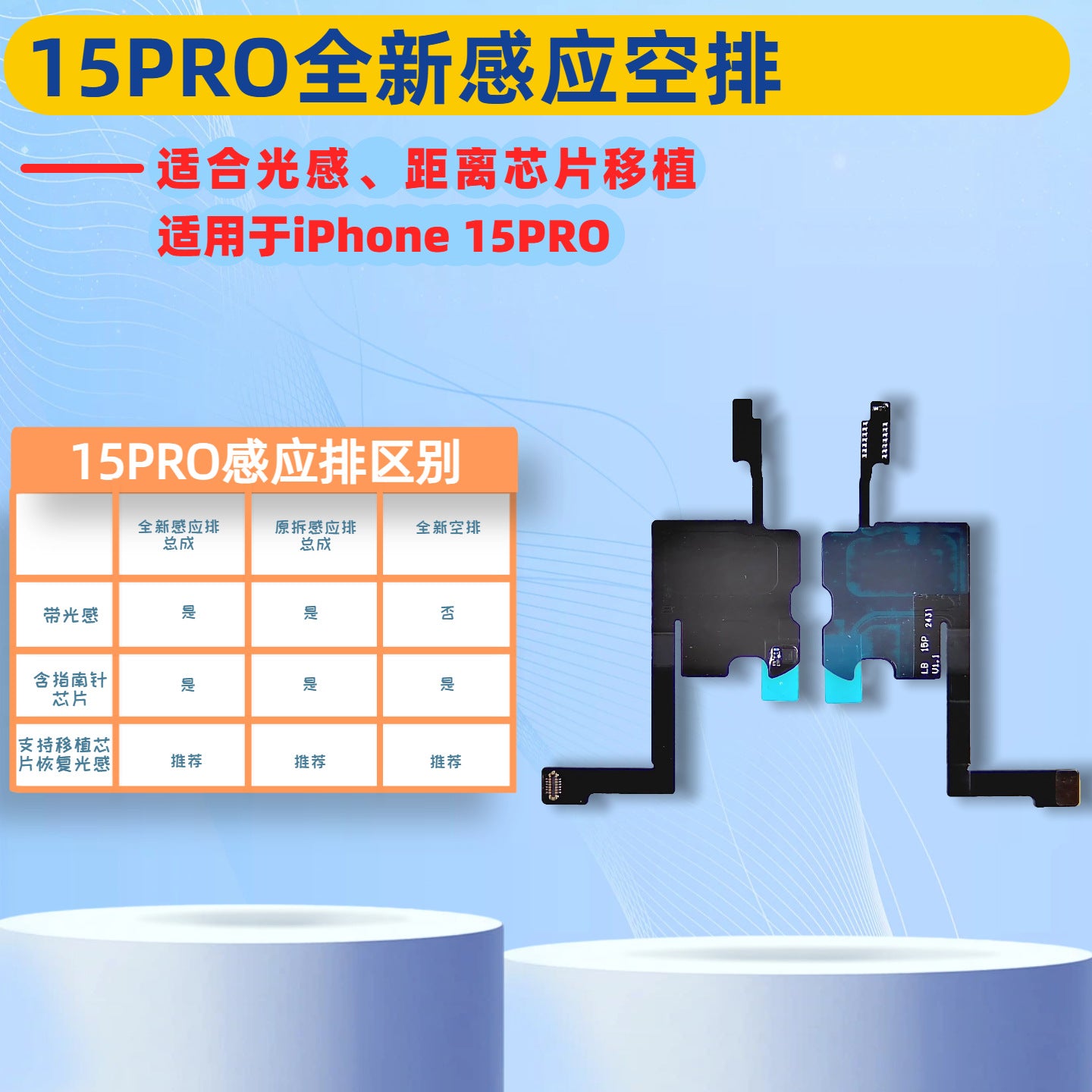 iPhone Earpiece Speaker and Proximity Sensor Flex Cable Replacement for iPhone X to 16 Series