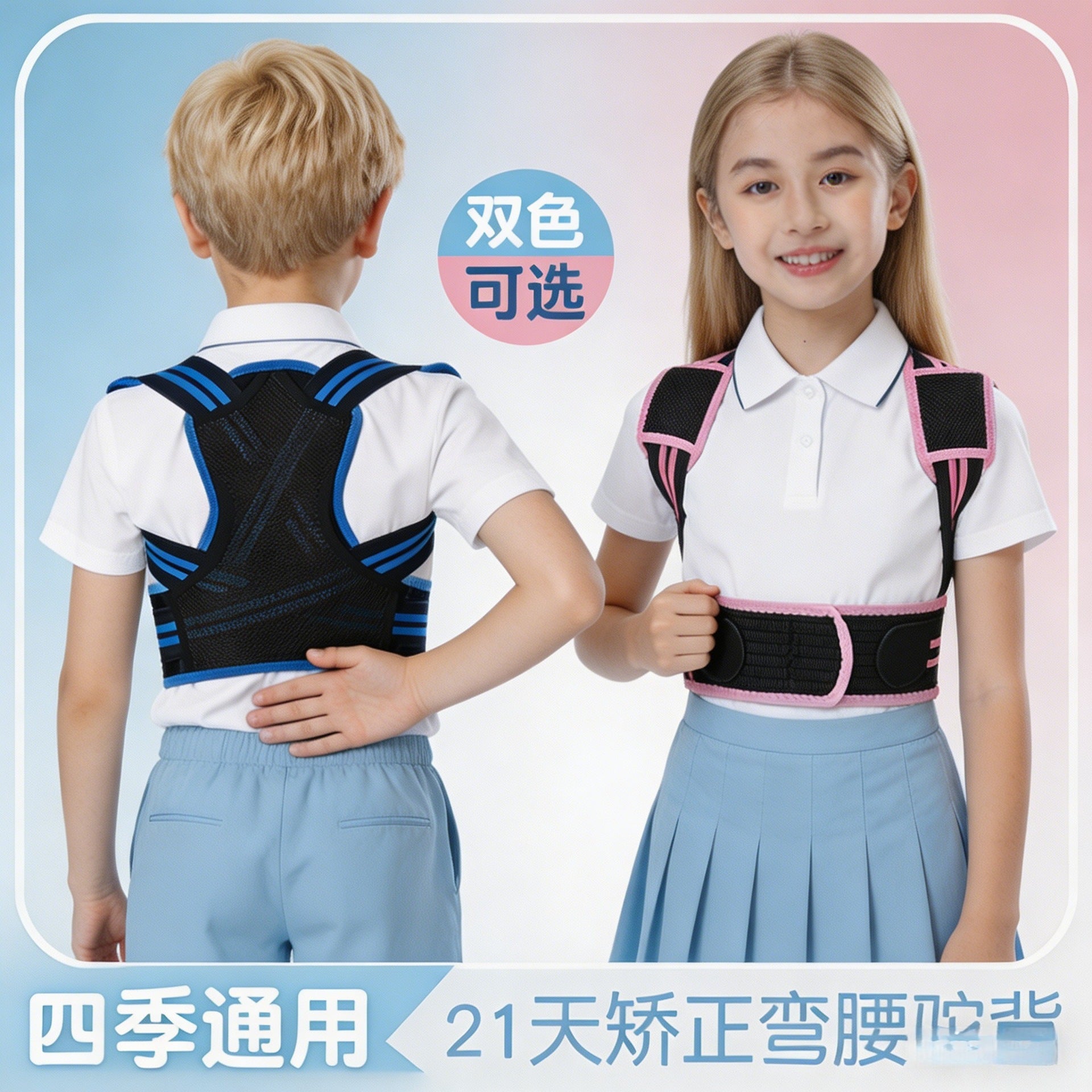 Adjustable Kids Spinal Support Belt - Teen Student Posture Corrector Strap