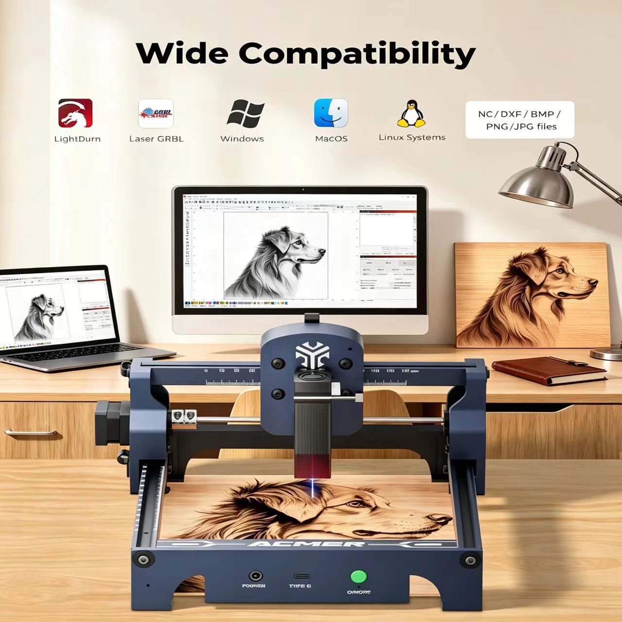 ACMER S1 Laser Engraving Machine – Wood, Acrylic, Plastic & Leather Engraver (2.5W / 3.5W / 6W)