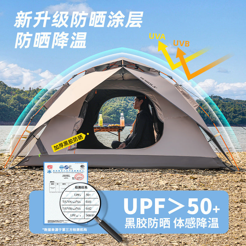 Male Wolf Automatic Vinyl Folding Tent - Portable Double Layer Camping Set