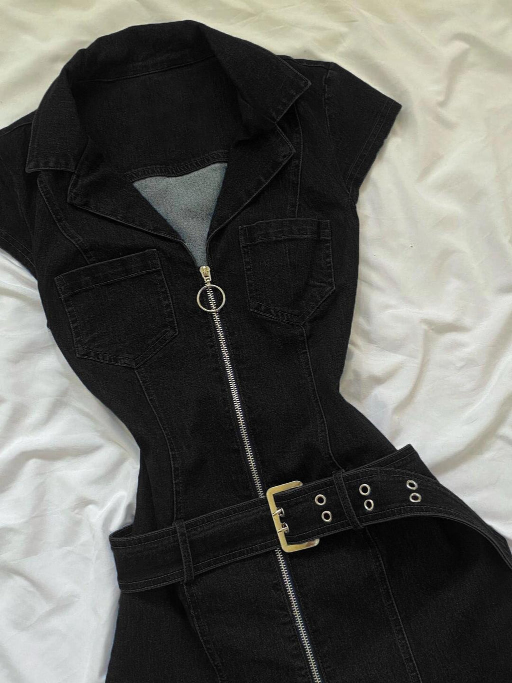 Women's Retro Sleeveless Denim Dress – Waist-Slimming Slim Fit | S–XL