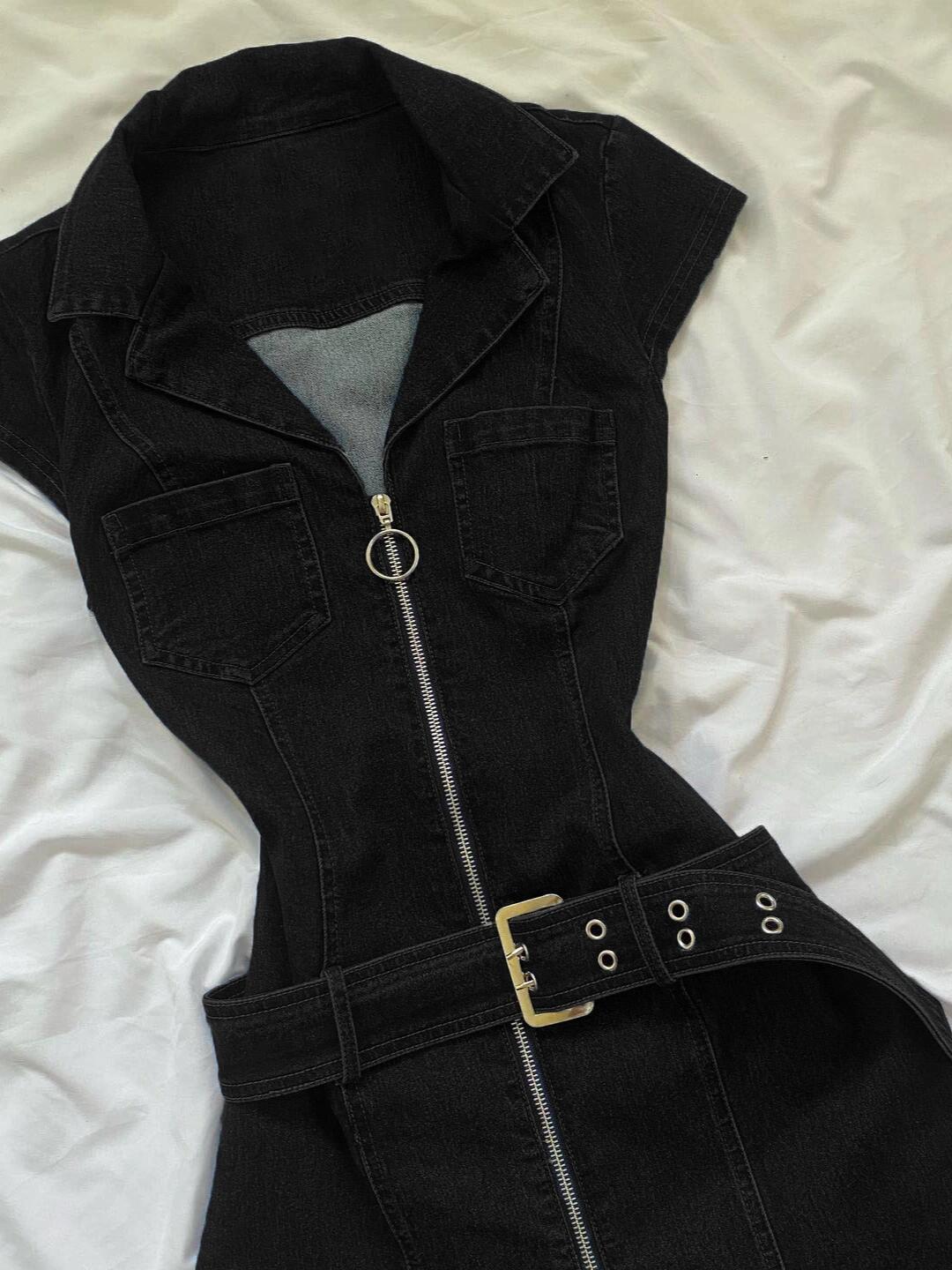 Women's Retro Sleeveless Denim Dress – Waist-Slimming Slim Fit | S–XL