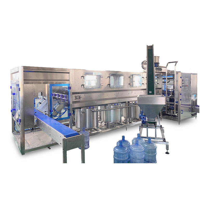Large Bottle Water Cleaning, Filling, and Sealing Production Line Integrated Large Bottle Drinking Water Production Line 5-gallon Drum Filling Machine