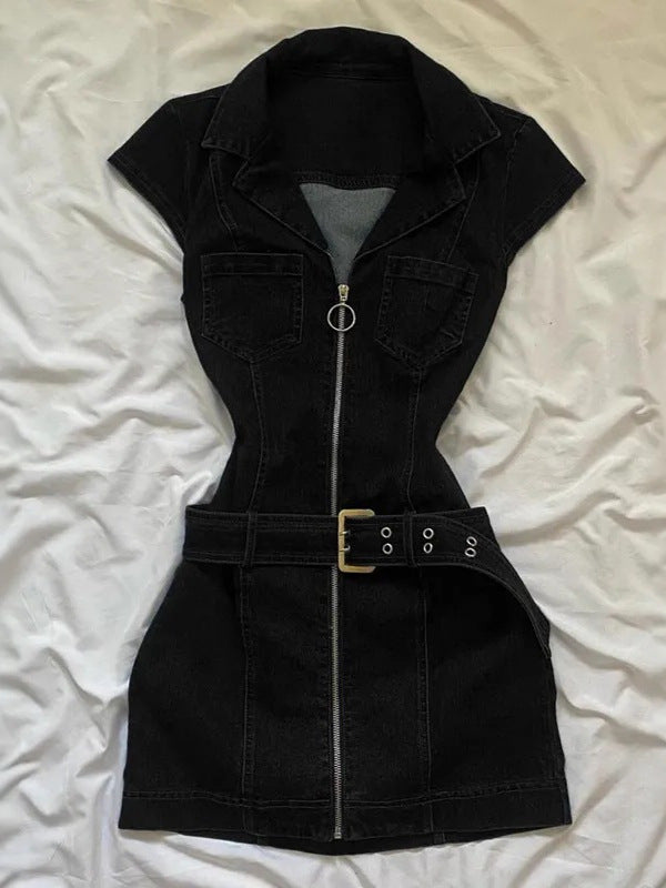 Women's Retro Sleeveless Denim Dress – Waist-Slimming Slim Fit | S–XL