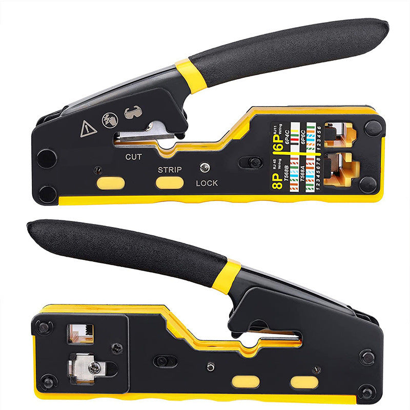 Multifunctional RJ45 Pass-Through Network Cable Crimp Tool Kit