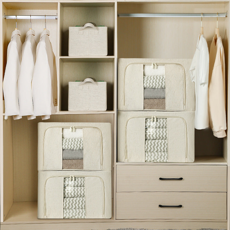 [VIP Exclusive] Tianshan Cotton and Linen PP Board Storage Box Fabric Waterproof Folding Storage Large Capacity One Piece Drop Shipping
