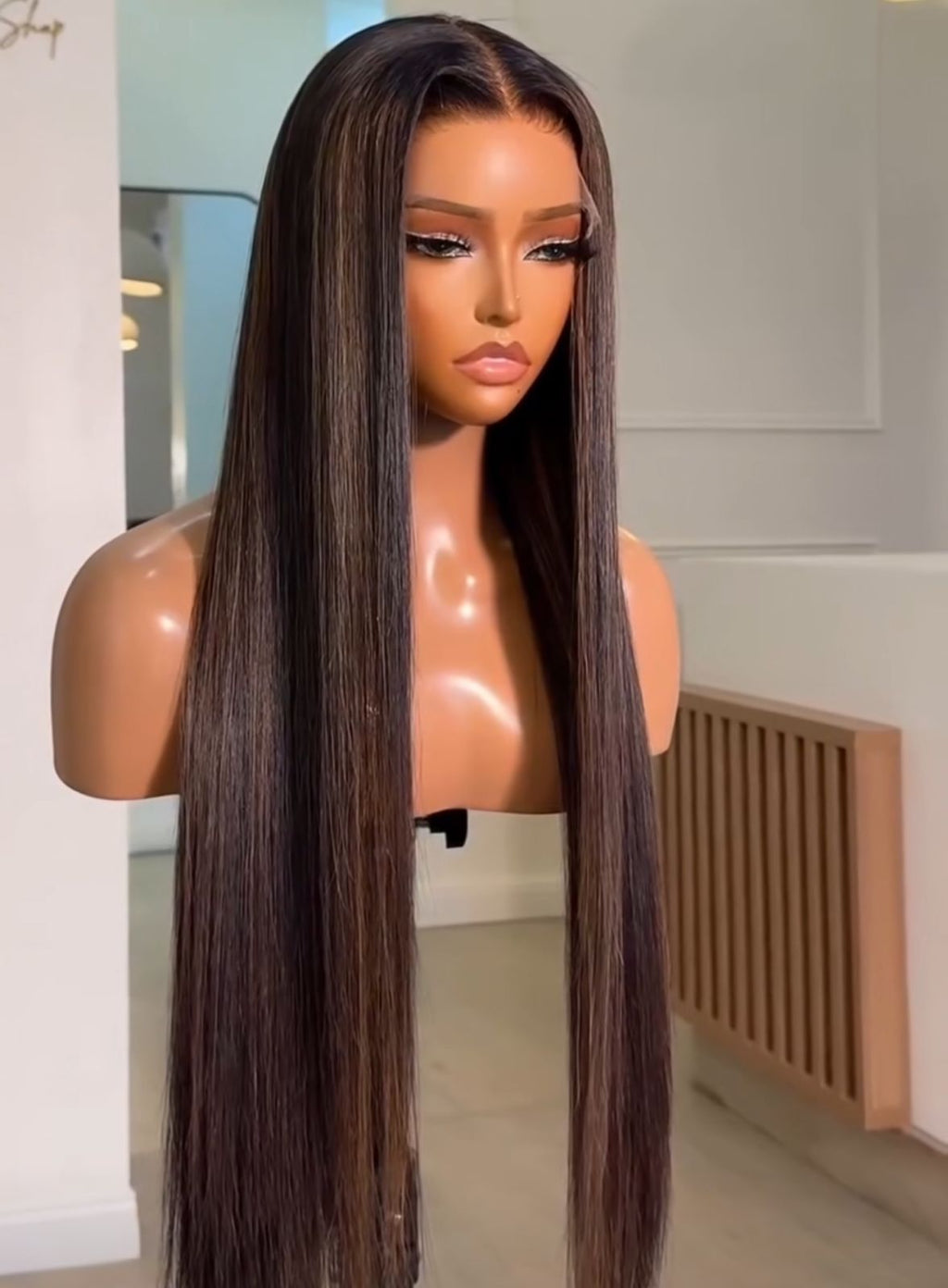 Piano Color Highlight Glueless HD Lace Frontal Wig - 100% Straight Human Hair