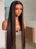 Piano Color Highlight Glueless HD Lace Frontal Wig - 100% Straight Human Hair