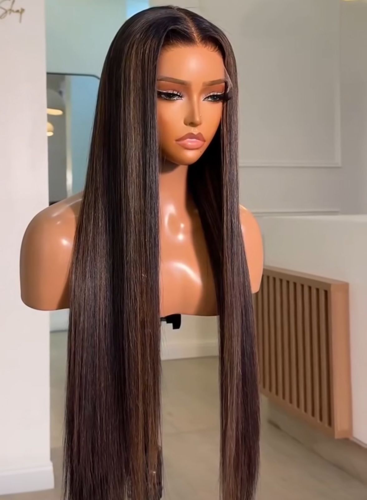 Piano Color Highlight Glueless HD Lace Frontal Wig - 100% Straight Human Hair