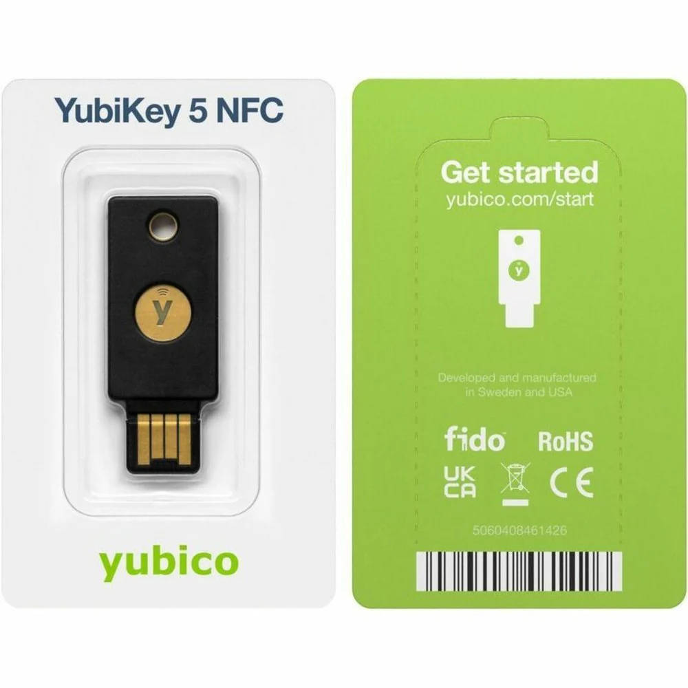 Yubico YubiKey 5 NFC Hardware Security Key - Two-Factor Authentication (2FA) Token